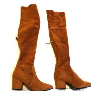 Goodnight Macaroon ‘Marlo’ Tan Over The Knee boots